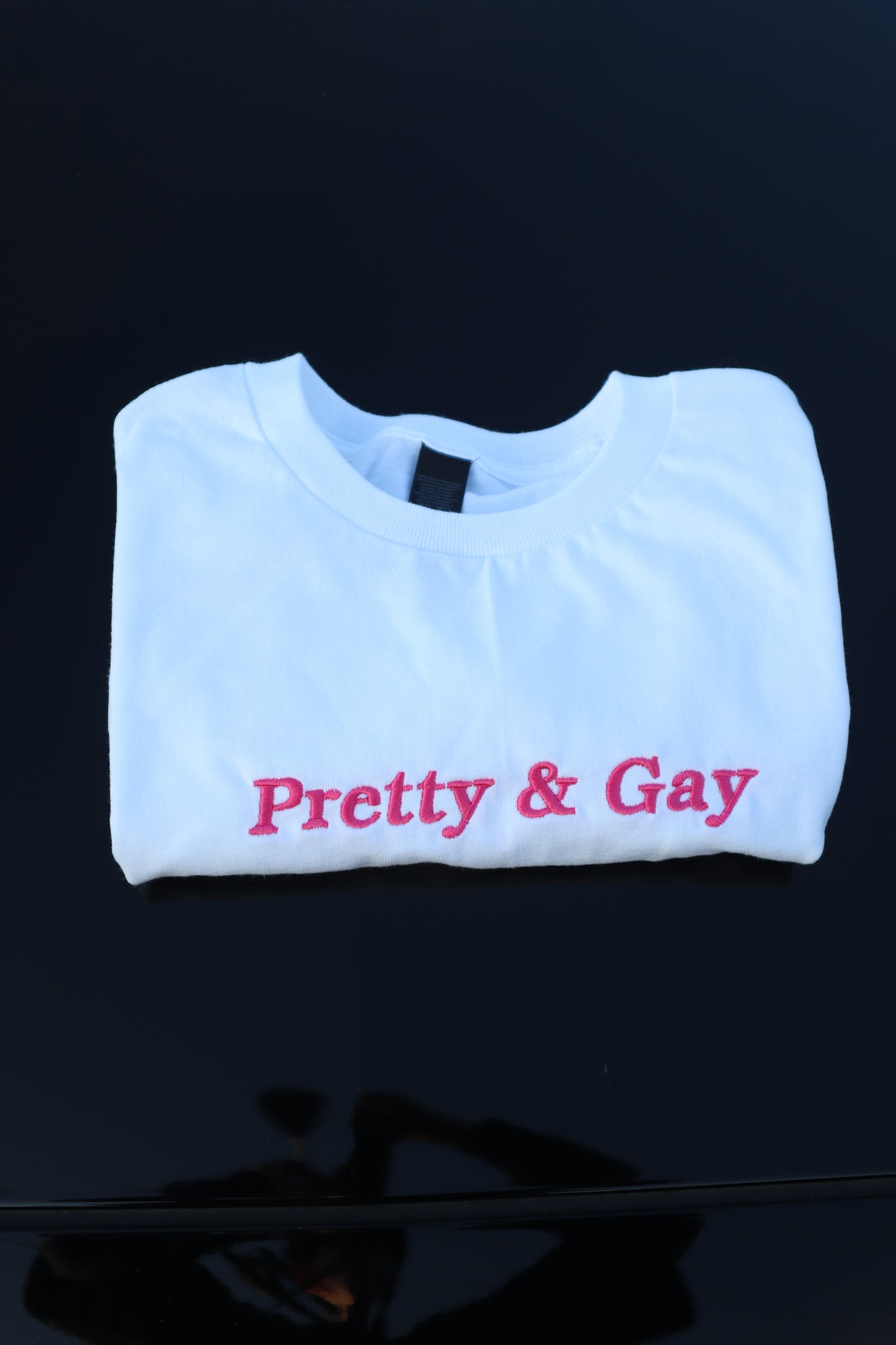 Embroidered Pretty and Ga, Short Sleeve, Petite fit, Unisex, Long Crop Top