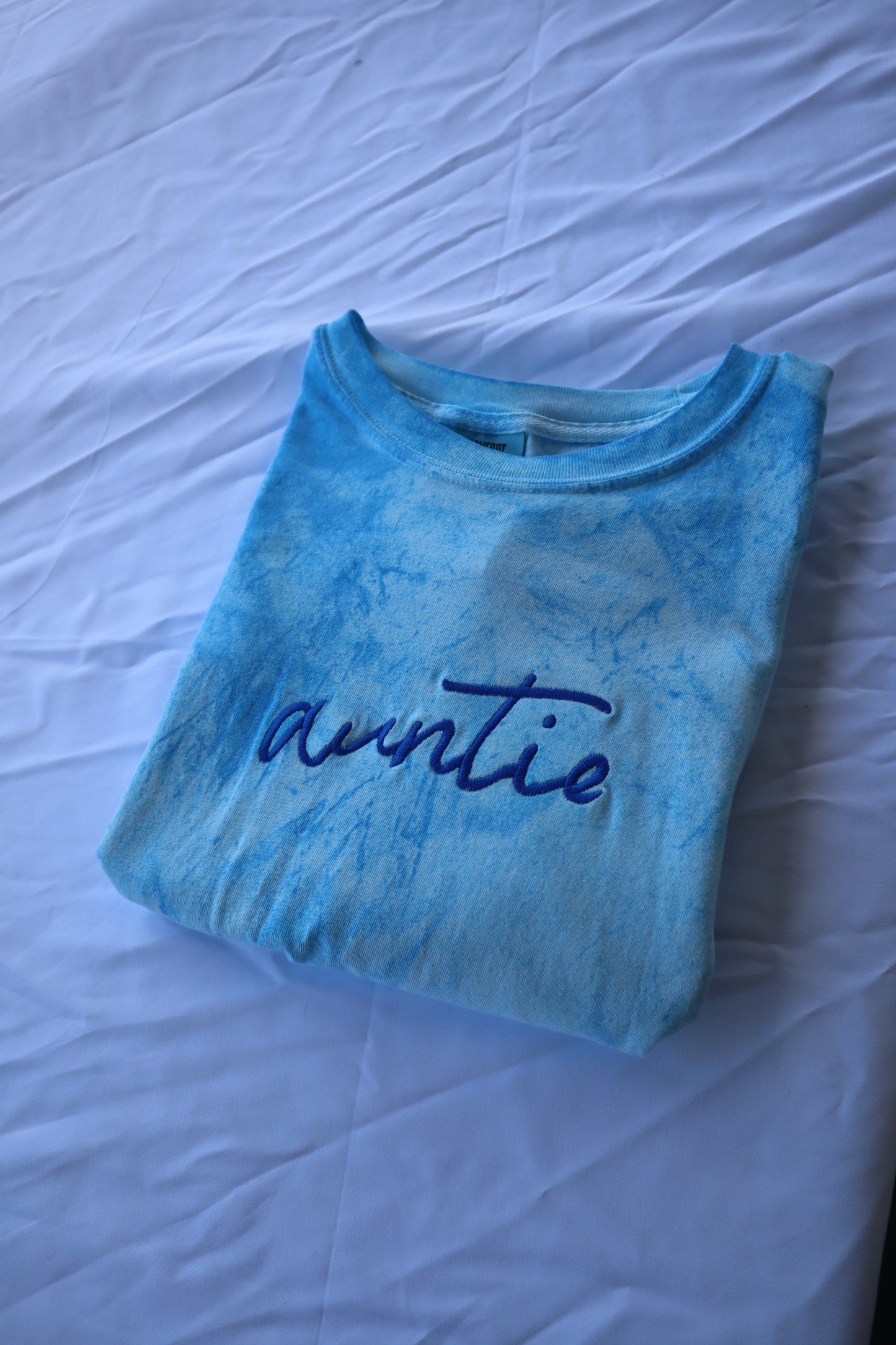 Embroidered "auntie" Short Sleeve, Relaxed fit, Unisex, Adult, T-Shirt