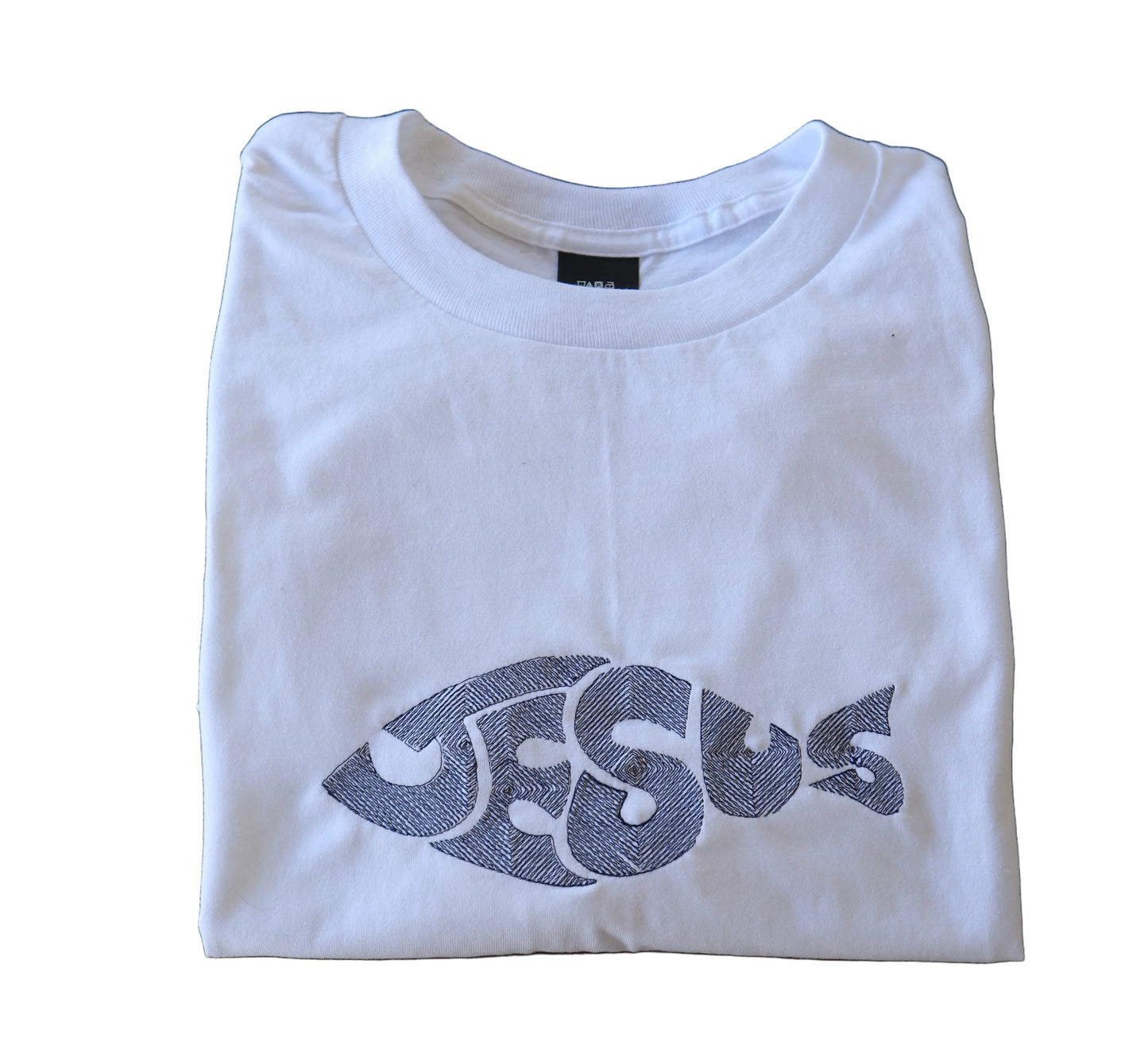 Embroidered Jesus Fish, Easter, Short Sleeve, Modern Classic Fit, Unisex, Adult T-Shirt