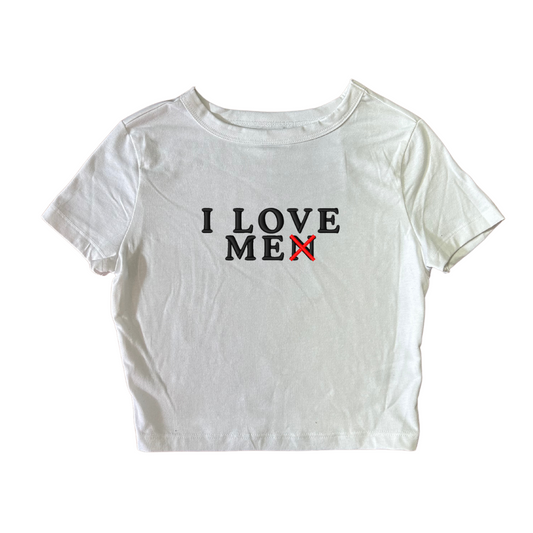 Embroidered ‘I LOVE ME 'N’ Cropped, Short Sleeve, Petite fit, Adult, Female, T-Shirt