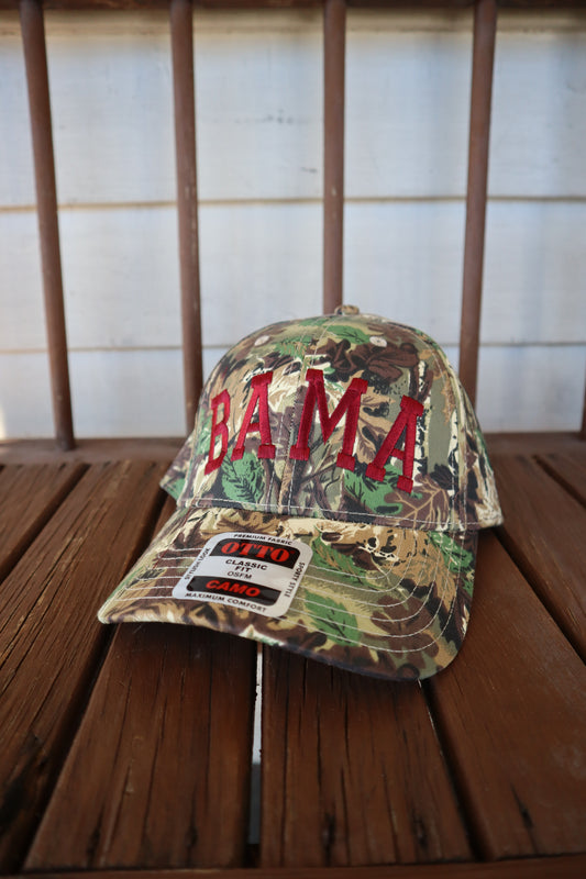 Embroidered Bama, Unisex, One Size Fits Most, Camo Hat