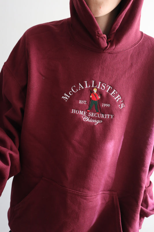 Embroidered “McCallister’s Home Security” Christmas Hoodie or Crewneck, Chicago Holiday Sweatshirt, Unisex, Classic Fit, Long Sleeve, Adult