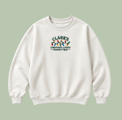 Embroidered “Clarks Christmas Lights” Holidays Christmas Hoodies or Crewnecks Unisex · Classic Fit · Long Sleeve · Adult