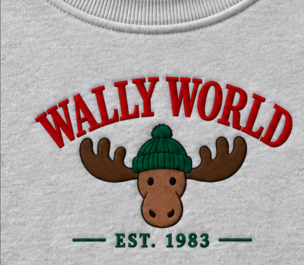 Embroidered “Wally World” Holidays Christmas Hoodies or Crewnecks Unisex · Classic Fit · Long Sleeve · Adult