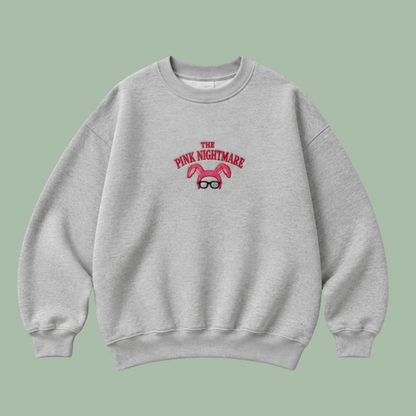Embroidered “The Pink Nightmare” Holidays Christmas Hoodies or Crewnecks Unisex · Classic Fit · Long Sleeve · Adult