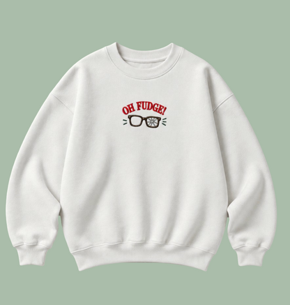 Embroidered “Oh Fudge” Holidays Christmas Hoodies or Crewnecks Unisex · Classic Fit · Long Sleeve · Adult