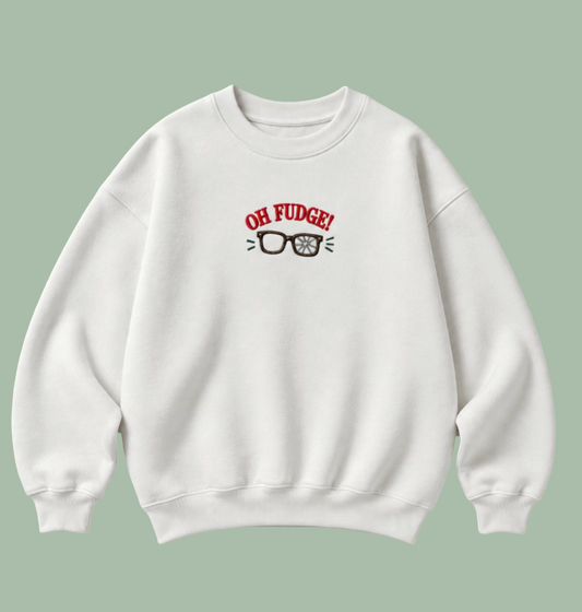 Embroidered “Oh Fudge” Holidays Christmas Hoodies or Crewnecks Unisex · Classic Fit · Long Sleeve · Adult