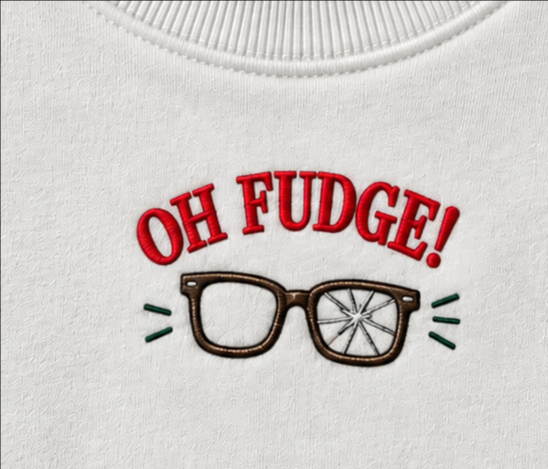Embroidered “Oh Fudge” Holidays Christmas Hoodies or Crewnecks Unisex · Classic Fit · Long Sleeve · Adult