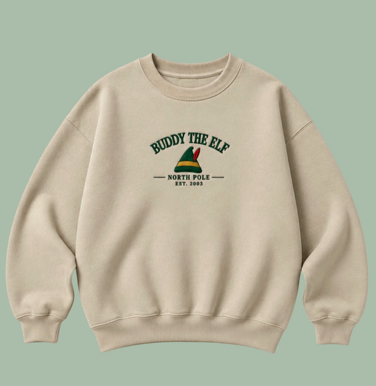 Embroidered “Christmas Elf” Holidays Christmas Hoodies or Crewnecks Unisex · Classic Fit · Long Sleeve · Adult