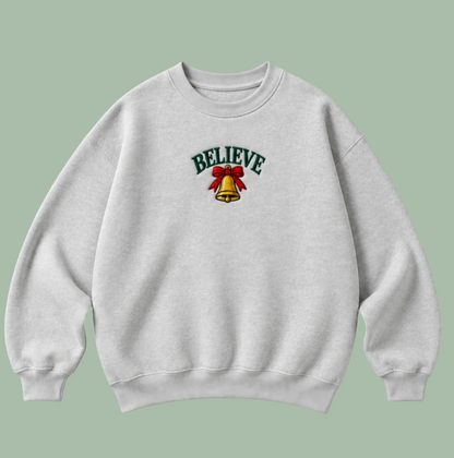 Embroidered “Believe” Holidays Christmas Hoodies or Crewnecks Unisex · Classic Fit · Long Sleeve · Adult
