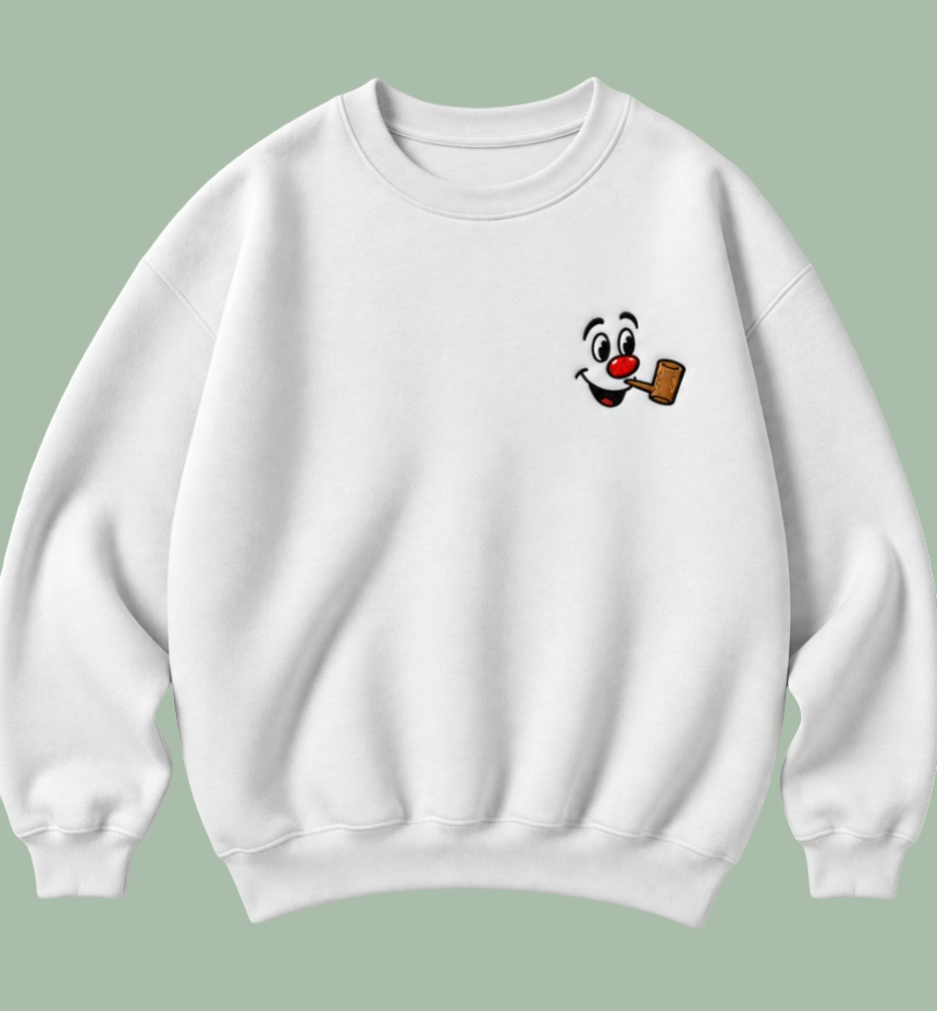 Embroidered “Snowman Face” Holidays Christmas Hoodies or Crewnecks Unisex · Classic Fit · Long Sleeve · Adult
