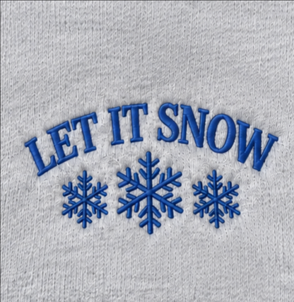 Embroidered “Let It Snow” Holidays Christmas Hoodies or Crewnecks Unisex · Classic Fit · Long Sleeve · Adult