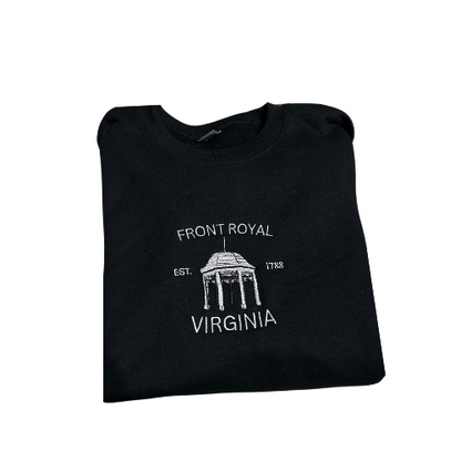 Embroidered "Front Royal Main Street Gazebo" Hoodie or Crew Neck, Long Sleeve, Classic fit, Unisex, Adult