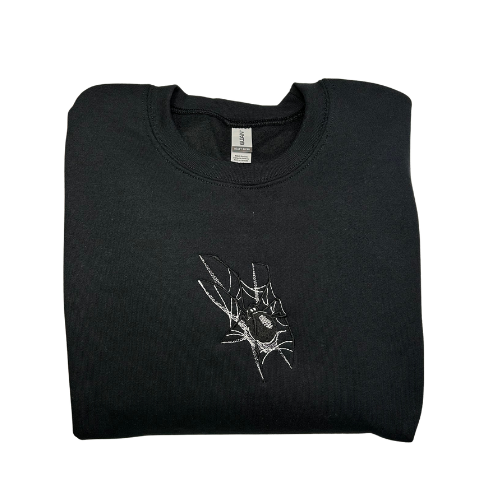 Embroidered 'Grunge Spider'  Hoodie or Crew Neck Long Sleeve, Classic fit, Unisex, Adult