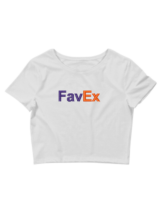 Embroidered ‘Fav Ex’ Cropped, Short Sleeve, Petite fit, Adult, Female, T-Shirt