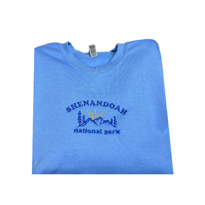 Embroidered 'Shenandoah National Park' Hoodie or Crew Neck, Long Sleeve, Classic fit, Unisex, Adult