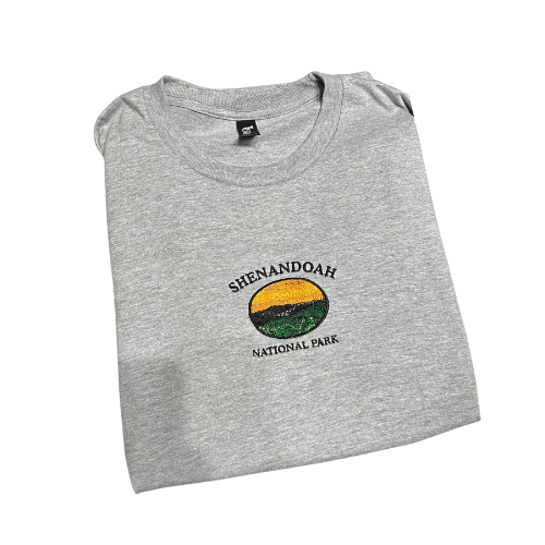 Embroidered "Shenandoah National Park Sunset" Short Sleeve, Modern Classic Fit, Unisex, Adult T-Shirt