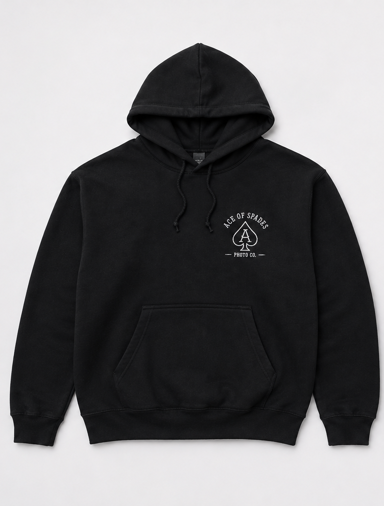 Embroidered Ace Of Spades Photo Co. Hoodie, Crewneck, or T-shirt