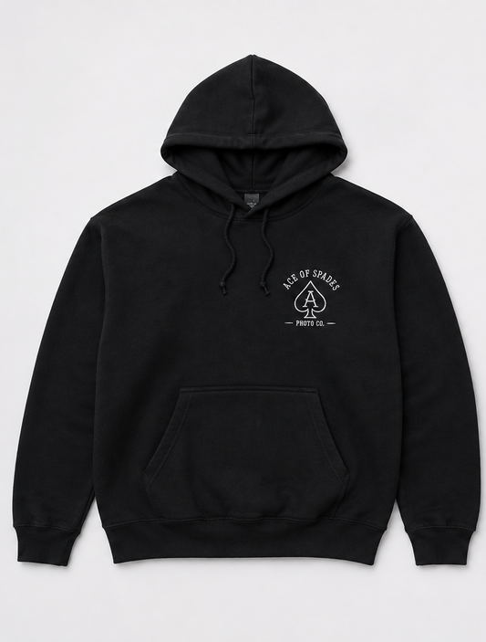 Embroidered Ace Of Spades Photo Co. Hoodie, Crewneck, or T-shirt