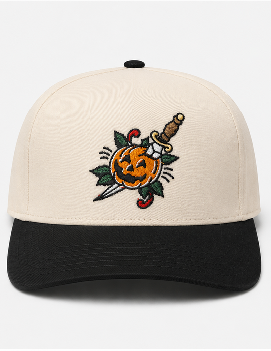Embroidered American Traditional Pumpkin Unisex, Halloween, 5-Panel, One Size Fits Most, Snapback Cap