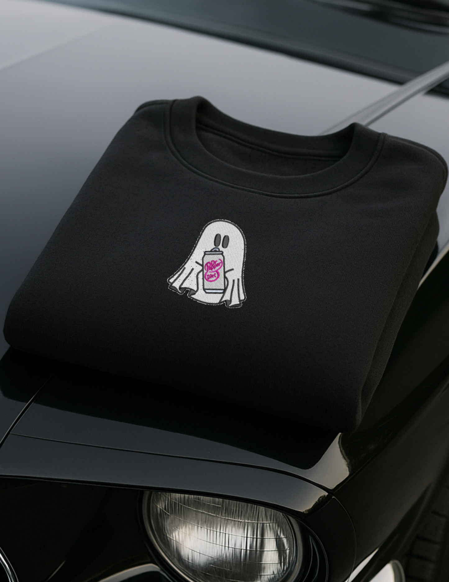 Embroidered 'Diet Doctor Ghost Soda' Hoodie or Crew Neck, Long Sleeve, Classic fit, Unisex, Adult