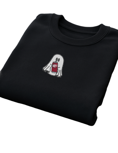 Embroidered 'Doctor Ghost Soda' Hoodie or Crew Neck, Long Sleeve, Classic fit, Unisex, Adult