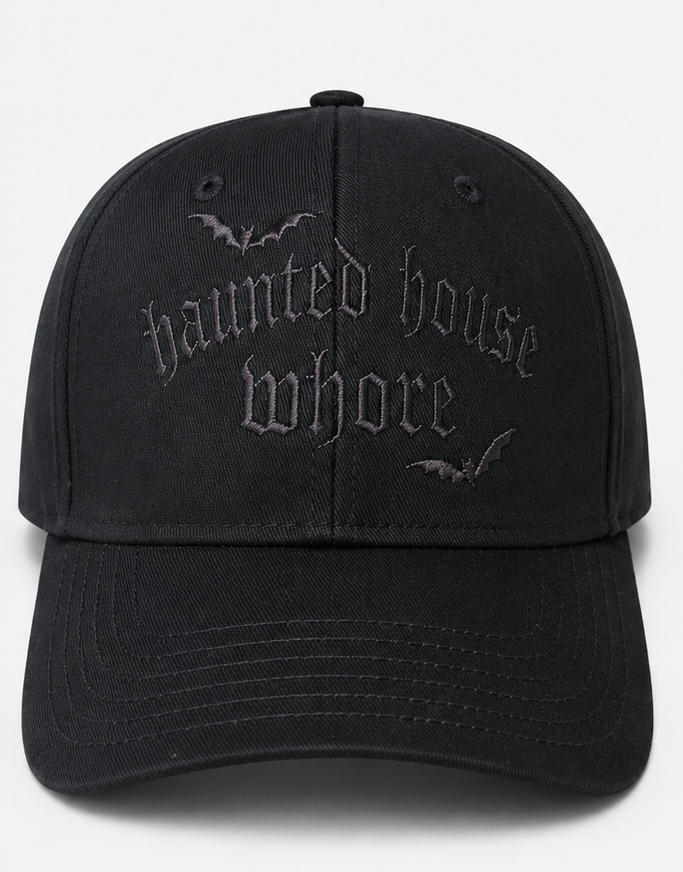 Embroidered Haunted House Whor Hats, Unisex, Adult
