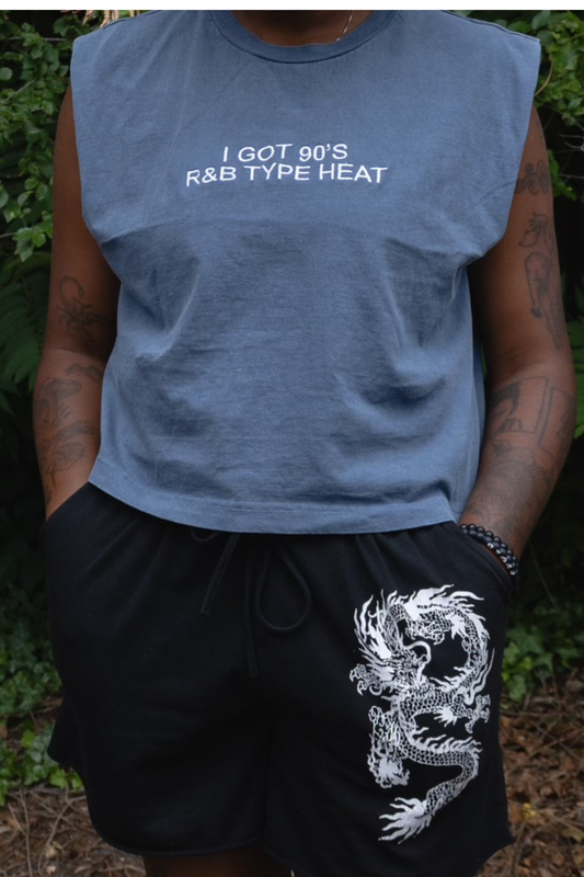 Embroidered I Got 90s R&B Type Heat Cropped Tank Top, Boxy Fit, Unisex, Adult