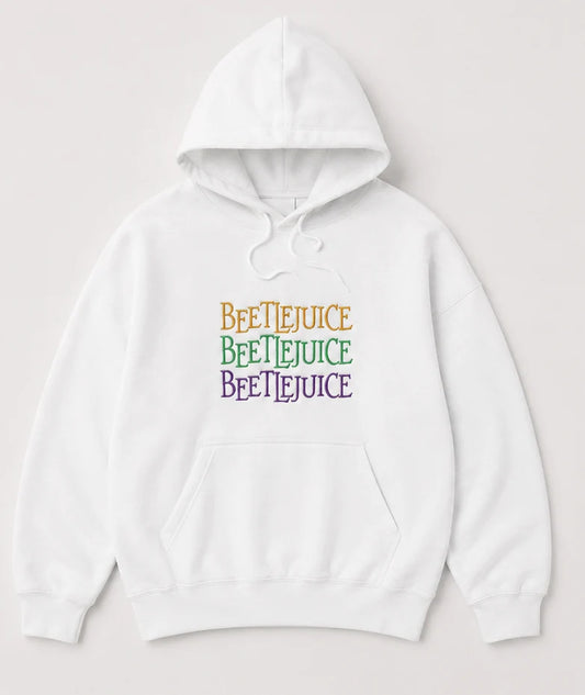 Embroidered 'Beetle Beetle Beetle' Hoodie or Crew Neck, Long Sleeve, Classic fit, Unisex, Adult