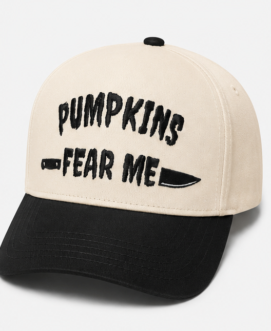 Embroidered Pumpkins Fear Me Unisex, Halloween, 5-Panel, One Size Fits Most, Snapback Cap
