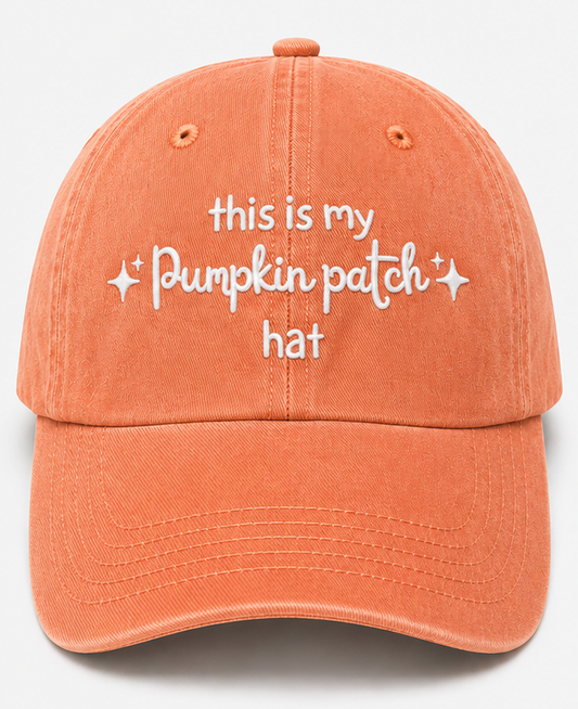 Embroidered This Is My Pumpkin Patch Hat, Adult, Unisex, Washed Chino Cap