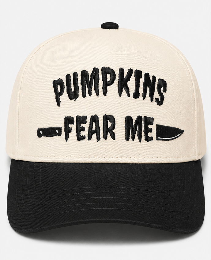 Embroidered Pumpkins Fear Me Unisex, Halloween, 5-Panel, One Size Fits Most, Snapback Cap
