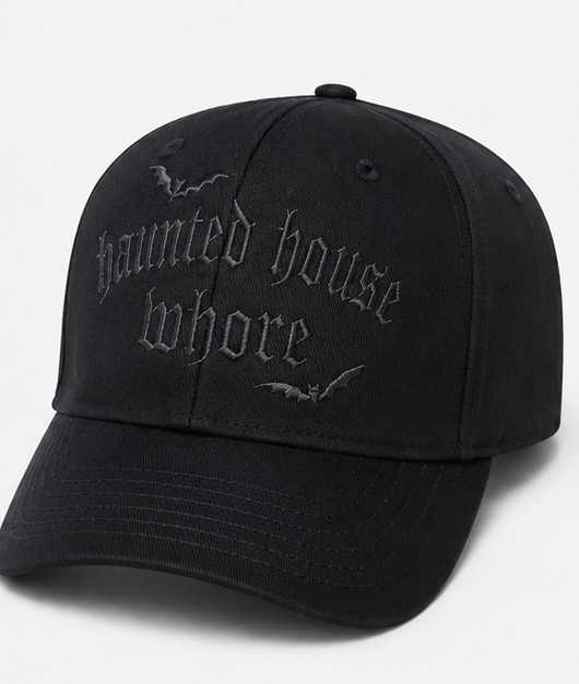 Embroidered Haunted House Whor Hats, Unisex, Adult