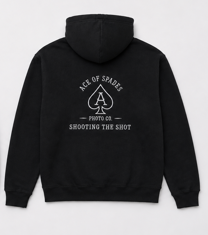 Embroidered Ace Of Spades Photo Co. Hoodie, Crewneck, or T-shirt